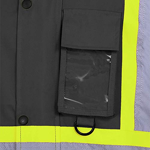 Pioneer Waterproof CSA High-Visibility Winter Safety Parka, 28º C Insulation, Multi-Pockets & Lightweight, Black, S, V1150170-S - Clothing - Proindustrialequipment