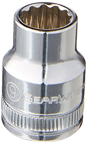 GEARWRENCH 80485 3/8" Drive 12 Point Standard Metric Socket 9mm, Black