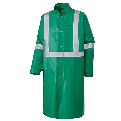 Pioneer V2241740-S Chemical Resistant FR Reflective Safety Coat, Waterproof, Waterproof, Green-S - Clothing - Proindustrialequipment