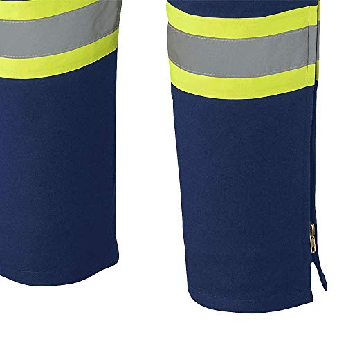 Pioneer Winter Heavy-Duty High Visibility Insulated Work Coverall, Quilted Cotton Duck Canvas, Hip-to-Ankle Zipper, Navy Blue, XL, V206098A-XL - Clothing - Proindustrialequipment