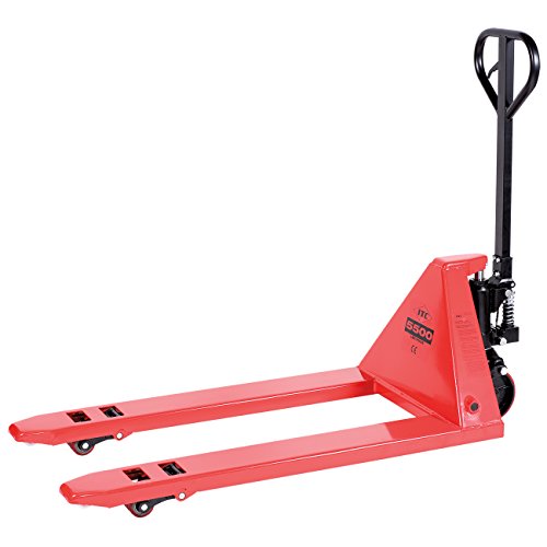 ITC Professional 5,500 Ib Hydraulic Pallet Truck, 27"x48" Fork, Heavy-Duty Wheels and Entry Rollers, 24852 - Proindustrialequipment