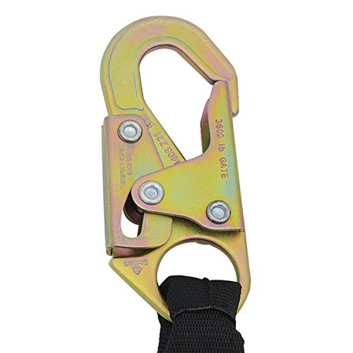 PeakWorks CSA 4' (1.2 m) Shock Pack - Snap Hooks - Single Leg - E4 Shock Absorbing Fall Arrest Lanyard Connector, 1" Webbing, V8104104 - Fall Protection - Proindustrialequipment