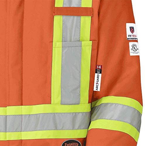 Pioneer Winter CSA Flame Resistant Hi Vis Insulated Work Coverall, Easy Boot Access & Action Back, Orange, 4XL, V2560151-4XL - Clothing - Proindustrialequipment
