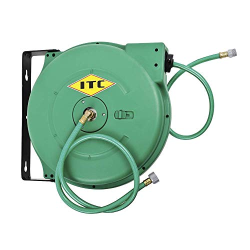 ITC Professional 1/2" X 65-Feet Retractable Water Hose Reel-Polypropylene, 28282 - Jet - Proindustrialequipment