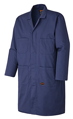 Pioneer V2020180-L Multi-Pocket Shop & Garage Work Coat, Navy Blue-Large - Clothing - Proindustrialequipment