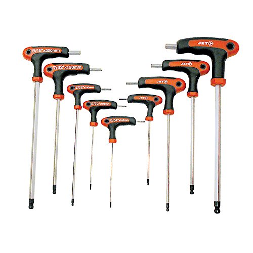 Jet 775104-9-Piece S.A.E. Ergonomic L-Handle Ball Nose Hex Key Set - Screw Drivers and Sets - Proindustrialequipment