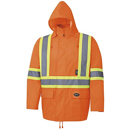 Pioneer V1080350-XL 150D Hi-Viz Oxford Poly/PU Waterproof Suit - Hi-Viz Orange, XL - Clothing - Proindustrialequipment