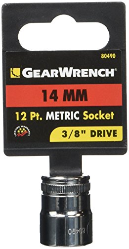 GEARWRENCH Dado métrico estándar de 12 puntas con accionamiento de 3/8 ", 14 mm - 80490