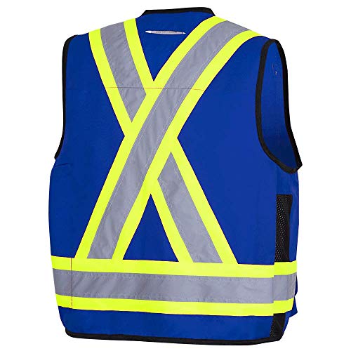 Pioneer V1010180-2XL Hi-Viz Surveyor’s Safety Vest, Royal, 2XL - Clothing - Proindustrialequipment