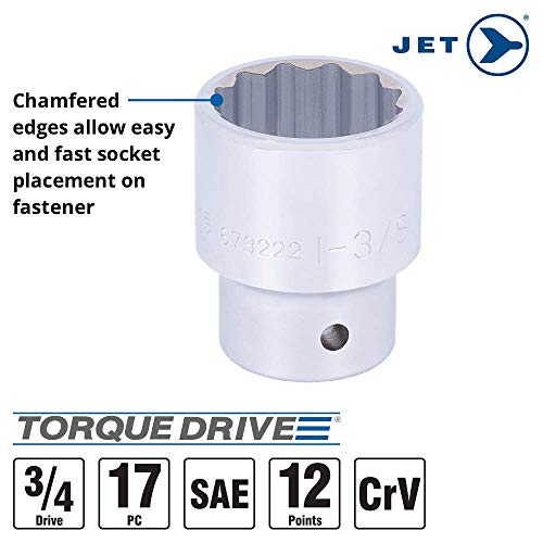 Jet 17-Piece 3/4-inch Drive SAE, Regular, 12 Point, Chrome Socket Set, 601405 - Sockets and Tools Set - Proindustrialequipment