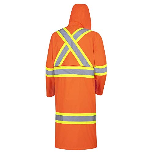 Pioneer CSA Heavy-Duty Waterproof High Visibility Long Coat, Liberal Fit with Full Back Vent, Orange, L, V1081450-L - Clothing - Proindustrialequipment