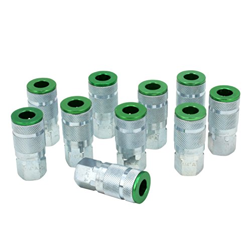 ColorFit by Milton 775AC Pneumatic Couplers - (A-Style, Green) - 1/4" NPT Female, (Box of 10)