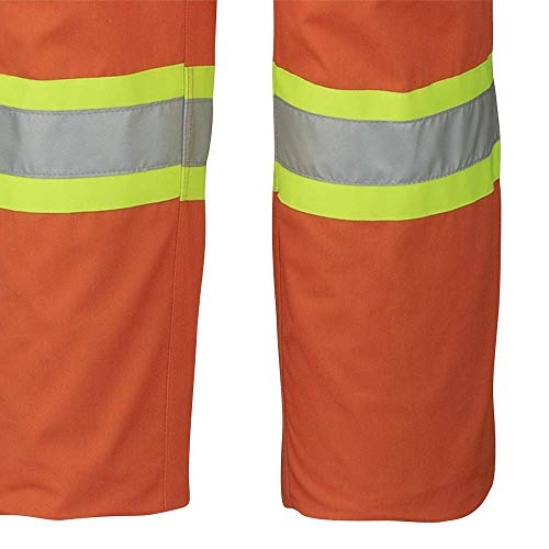 Pioneer CSA Action Back High Visibility Work Coverall with Elastic Waist & Adjustable Wrist, 7-Pocket, Orange, 56, V2020510-56 - Clothing - Proindustrialequipment