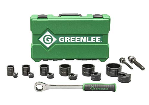 Greenlee 7238SB Slug-Buster Knockout Kit with Ratchet Wrench, Grey & Green, Full Size - Wrenches - Proindustrialequipment