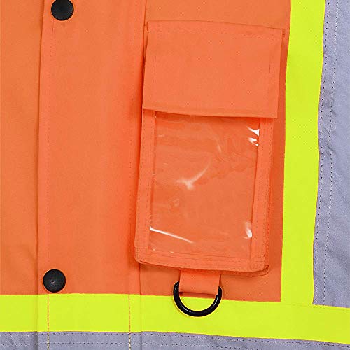 Pioneer Waterproof CSA High-Visibility Winter Safety Parka, 28Âº C Insulation, Multi-Pockets & Lightweight, Orange, 3XL - Clothing - Proindustrialequipment