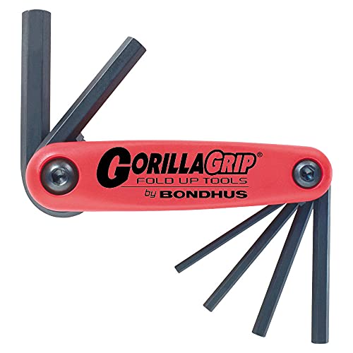 Bondhus 12595 GorillaGrip Hex Tip Fold up Tool with ProGuard Finish, 3mm-10mm, 6 Piece