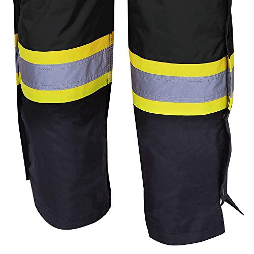 Pioneer V1120870-M Insulated Waterproof Work Overall - Easy Boot Access, Hi-Vis Bib Pants, Men, Black, M - Clothing - Proindustrialequipment