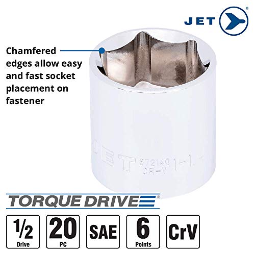 Jet 20-Piece 1/2-inch Drive SAE, 6 Point, Ratchet Wrench Chrome Socket Set, 600323 - Wrenches - Proindustrialequipment