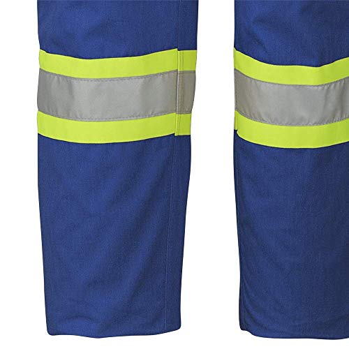 Pioneer CSA Action Back Flame Resistant ARC 2 Work Coverall, Hi Vis 100% Cotton, Elastic Waist, Royal Blue, 50, V2520210-50 - Clothing - Proindustrialequipment