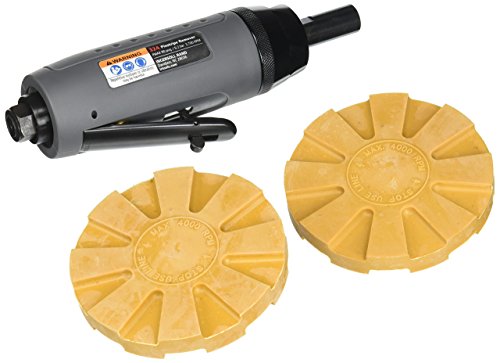 Ingersoll Rand 324 Adhesive Removal Air Tool, Pneumatic Pinstripe Remover, 4-Inch Pad, 3700 RPM, Includes 12 Eraser Pads