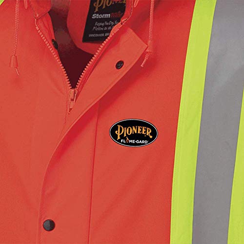 Pioneer V3520150-L FR Oil & Chemical Resistant Rain Jacket - Hi-Vis Lightweight, Orange, L - Clothing - Proindustrialequipment