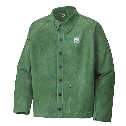 Pioneer V2340720-2XL Fully Adjustable Leather Welding Jacket - 30" Length, Green, 2XL - Clothing - Proindustrialequipment