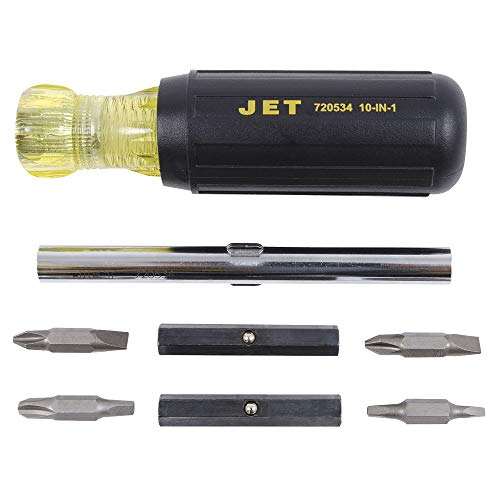 Jet 720534-10-in-1 Cushion Grip Multi-Bit Screwdriver - Screw Drivers and Sets - Proindustrialequipment