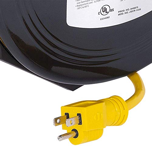 StarTech 849875 14 Gauge Steel Retractable Extension Cord (30 Ft) - Jet - Proindustrialequipment