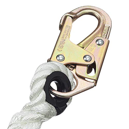 PeakWorks 4' (1.2 m) - 2 Snap Hooks - Fall Arrest Restraint Lanyard Connector, 5/8" (16 mm) Rope, V8151004 - Fall Protection - Proindustrialequipment