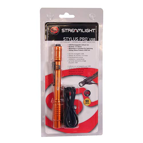 Streamlight Stylus Pro - Luz para bolígrafo recargable por USB, color naranja