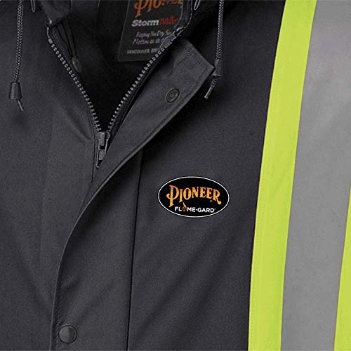 Pioneer V3520170-M FR Oil & Chemical Resistant Rain Jacket - Hi-Vis Lightweight, Black, M - Clothing - Proindustrialequipment