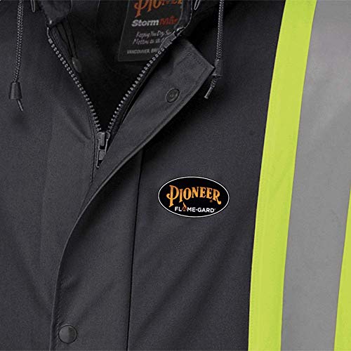 Pioneer V3520170-S FR Oil & Chemical Resistant Rain Jacket - Hi-Vis Lightweight, Black, S - Clothing - Proindustrialequipment