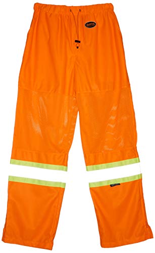 Pioneer Easy Boot Access 5 Pockets Work Pants, Adjustable Elastic Waist, Hi Vis and Reflective Stripe, Orange, L, V1070350-L - Clothing - Proindustrialequipment