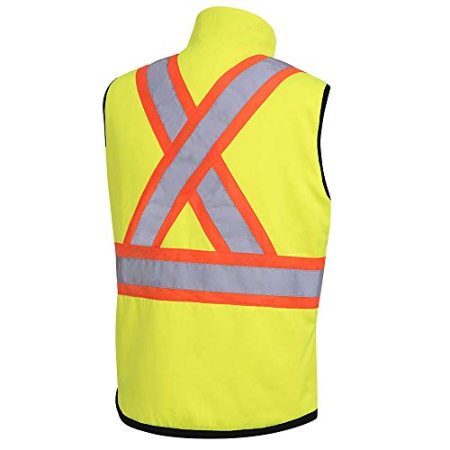 Pioneer V1022460-5XL Hi-Viz Reversible Insulated Safety Vest - Hi-Viz Yellow/Green, 5XL - Clothing - Proindustrialequipment