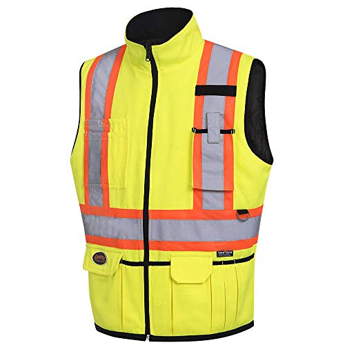 Pioneer V1022460-5XL Hi-Viz Reversible Insulated Safety Vest - Hi-Viz Yellow/Green, 5XL - Clothing - Proindustrialequipment