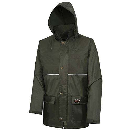 Pioneer V3040340-S Tree Planter Heavy-Duty Rain Jacket, 2 Large Cargo Pockets, Green, S - Clothing - Proindustrialequipment