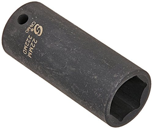 Sunex 222md Dado de impacto profundo de 22 mm con accionamiento de 1/2 pulgada