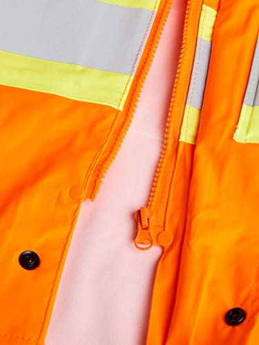 Pioneer V3520150-XL FR Oil & Chemical Resistant Rain Jacket - Hi-Vis Lightweight, Orange, XL - Clothing - Proindustrialequipment