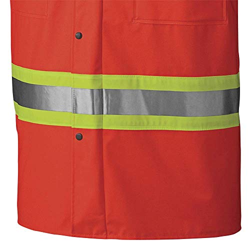 Pioneer V3520350-L FR Oil & Chemical Resistant Long Rain Coat - Hi-Vis Lightweight, Orange, L - Clothing - Proindustrialequipment