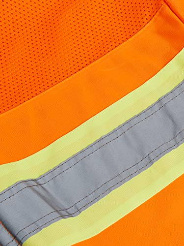 Pioneer Easy Boot Access 5 Pockets Work Pants, Adjustable Elastic Waist, Hi Vis and Reflective Stripe, Orange, 2XL, V1070350-2XL - Clothing - Proindustrialequipment