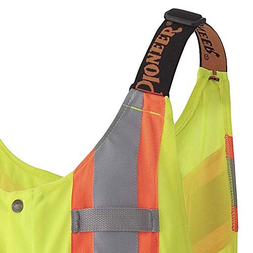 Pioneer Hi Vis Overall Bib Work Pants, Mesh Ventilation Pannel, 7 Pockets, Reflective Stripe, Green, 2XL, V1070460-2XL - Clothing - Proindustrialequipment