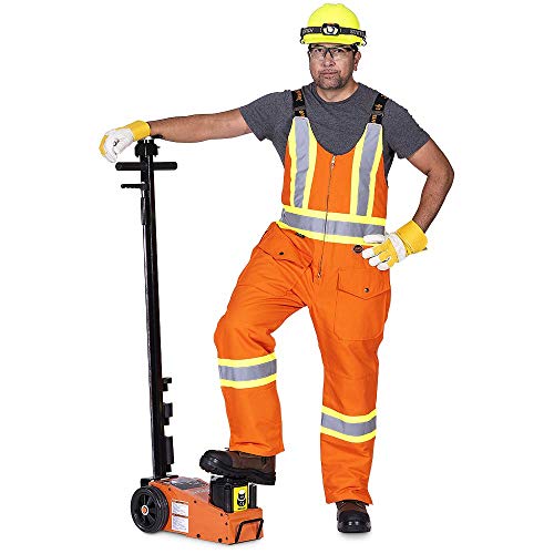 Pioneer V2060550-2XL Insulated Heavy-Duty Work Overall, 4 Pockets, Men Hi-Vis Bib Pants, Orange, 2XL - Clothing - Proindustrialequipment