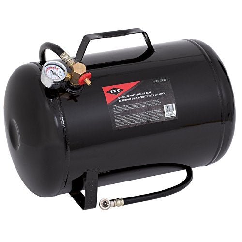 ITC Professional 5 Gallon Portable Air Tank - Gauge, Hose and Tire Chuck Included, 13480 - Other - Proindustrialequipment