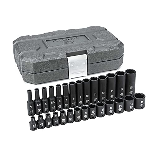 GearWrench 84901 1/4-Inch Drive Impact Socket Set Metric, 28-Piece