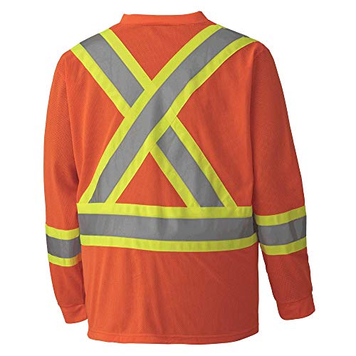 Pioneer Construction Quick-Dry Mesh High Visibility Work Safety Long Sleeve Shirt, Orange, M, V1050950-M - Clothing - Proindustrialequipment