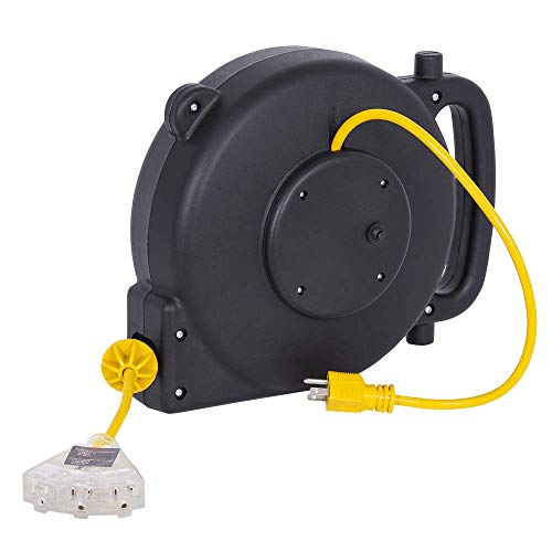 StarTech 849876 14 Gauge Abs Retractable Extension Cord Reel (50 Ft) - Jet - Proindustrialequipment