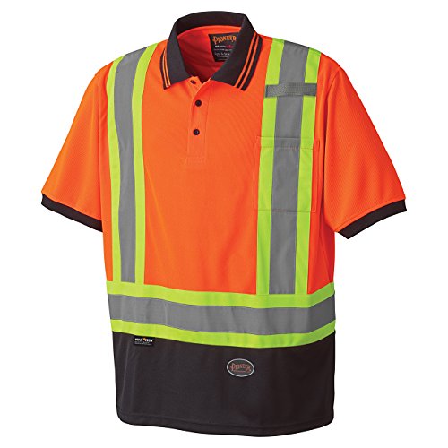 Pioneer Soft Moisture-Wicking High Visibility Safety Polo Shirt, Premium Birdseye, Orange, L, V1051350-L - Clothing - Proindustrialequipment