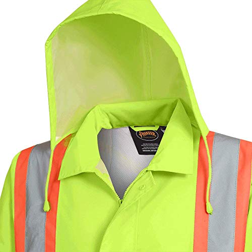 Pioneer V1081360-3XL Hi-Viz Safety Rain Jacket, Tear and Abrasion Resistant, Green, 3XL - Clothing - Proindustrialequipment