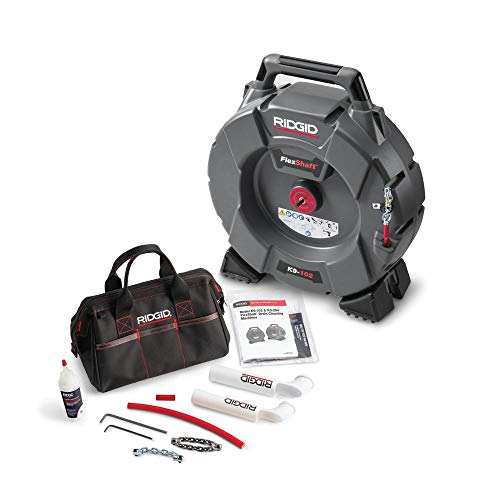 RIDGID, 64263, FLEXSHAFT Drain Cleaner, K9-102 1 1/4-2" Capacity, Includes: 50' 1/4" cable and kit, For use on Sinks, Tubs, Urinals, Showers, Drill Powered (Not Included) - Drain Augers - Proindustrialequipment