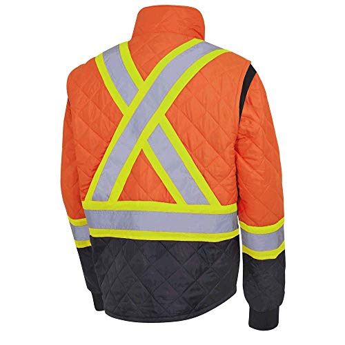 Pioneer V1170150-M High Visibility Quilted Freezer Jacket, Orange, M - Clothing - Proindustrialequipment